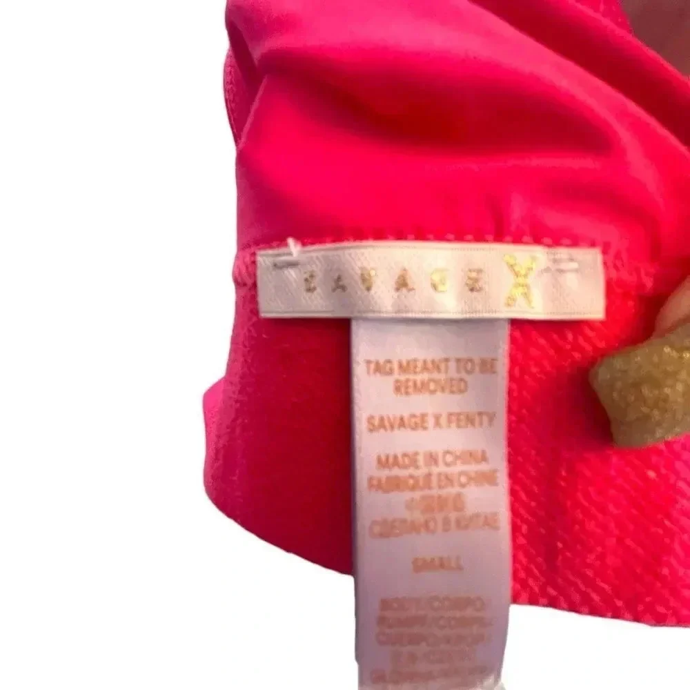 SAVAGE X FENTY COTTON JERSEY BRALETTE PINK SIZE SMALL
